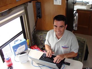 Jeff @ work at the dinette workspace in Home Office Highway 09.